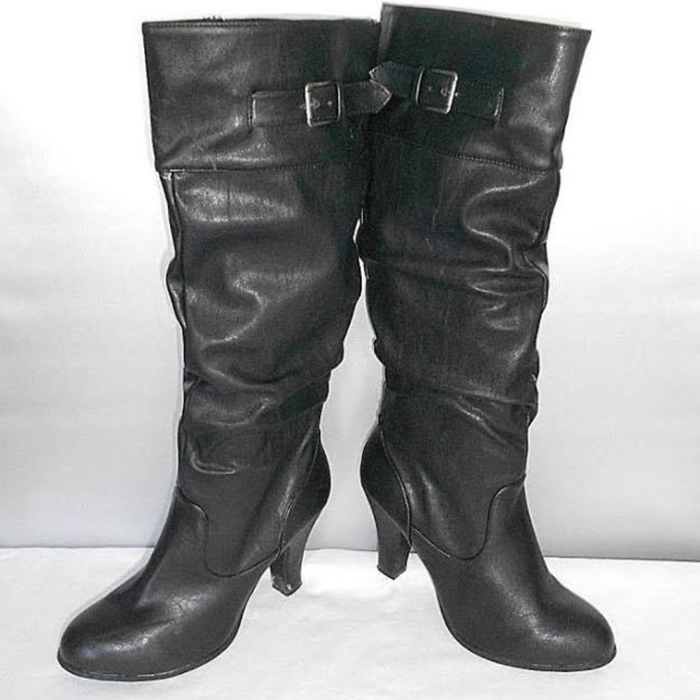 Rampage black heeled boots sz 11